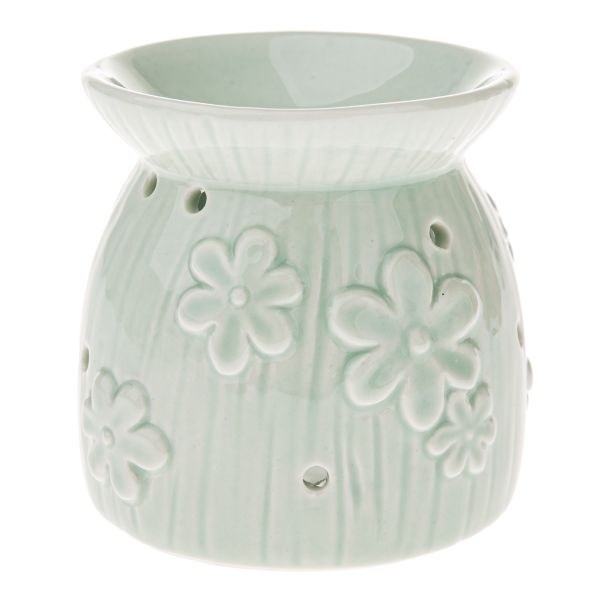 Aromalampa Kytičky 9,9cm mentolová, porcelán - Domácnost a úklid bytové dekorace, textilní doplňky