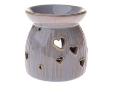 Aromalampa Srdíčka 9,9cm šedo/hnědá, porcelán