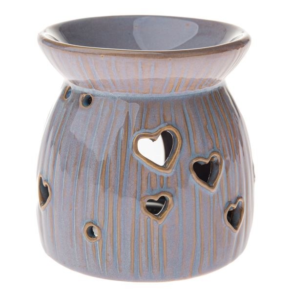 Aromalampa Srdíčka 9,9cm šedo/hnědá, porcelán 