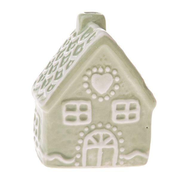 Domek 7cm sv.zelený, porcelán