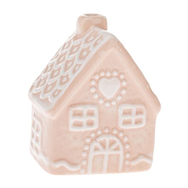 Domek 7cm sv.růžový, porcelán