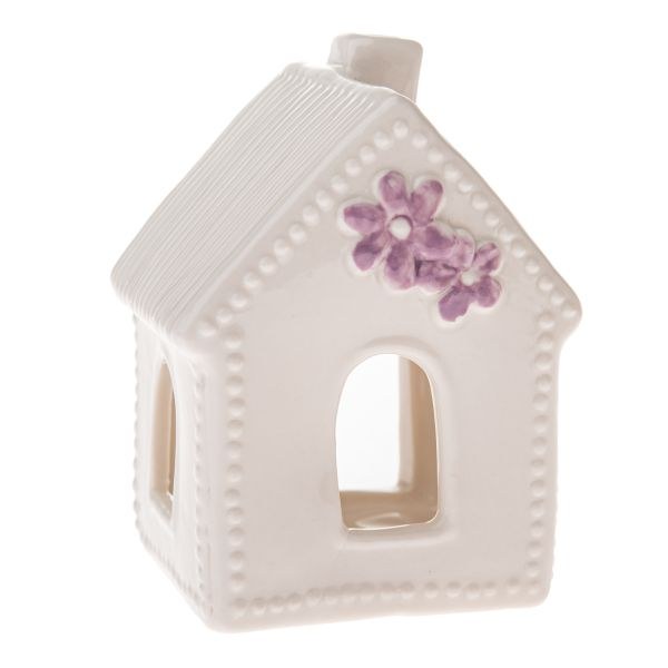 Svícen Domek 8,3cm bílý, porcelán