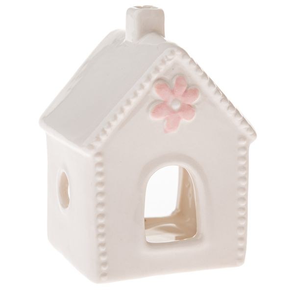 Svícen Domek 8,3cm bílý, porcelán - Domácnost a úklid bytové dekorace, textilní doplňky