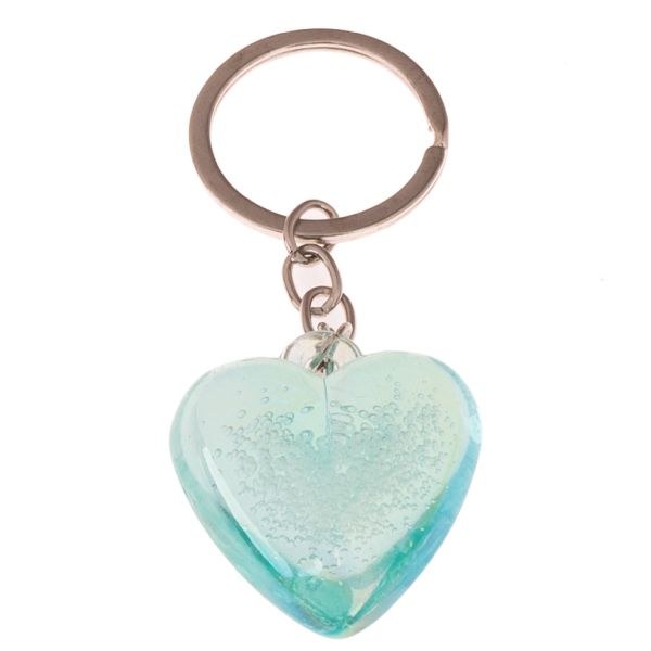 Klíčenka/přívěsek Srdce zelené, plast/kov - Domácnost a úklid bytové dekorace, textilní doplňky