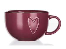 Hrnek 730ml Heart Jumbo bordó, keramika