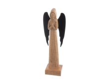 Anděl 27cm černá křídla, mangovník/kov