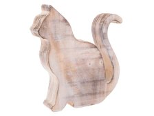 Kočka 15x16cm, dřevo masiv