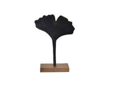 List Ginko 30cm černý, mangovník/kov