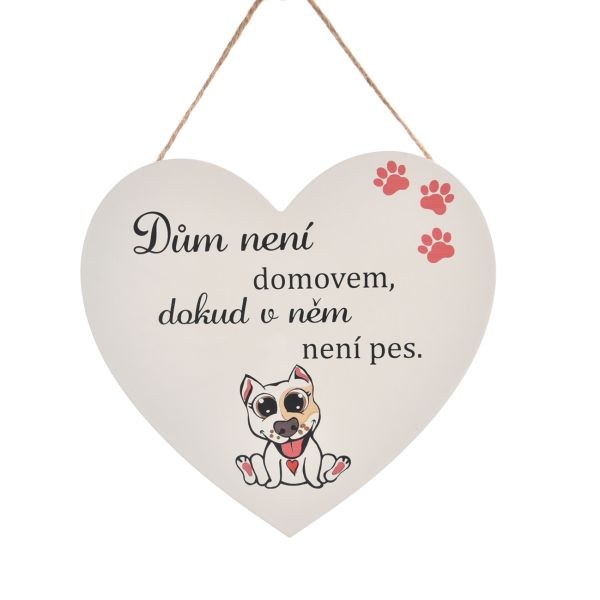 Srdce Pes domácí 16x17,5cm, mangovník Srdce Pes domácí 16x17,5cm, mangovník
