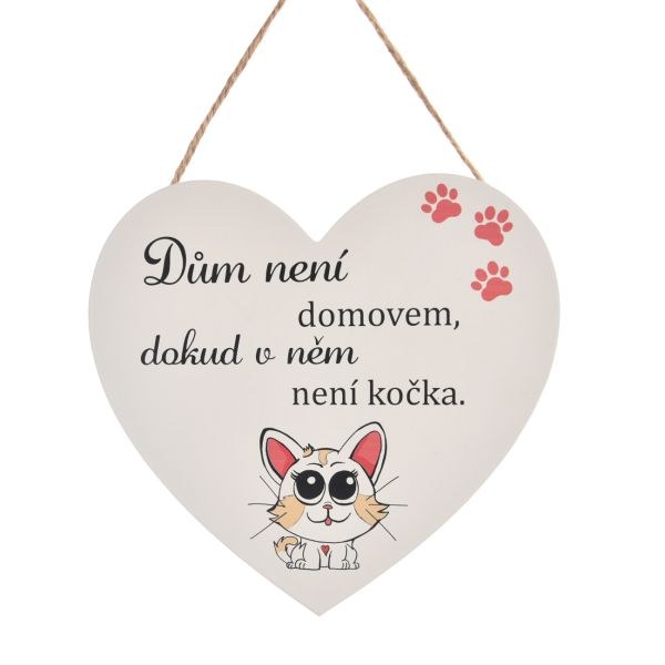 Srdce Kočka domácí 16x17,5cm, mangovník Srdce Kočka domácí 16x17,5cm, mangovník