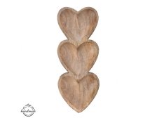 Miska dělená 3 srdce/40cm, mangovník