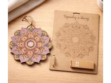 Mandala+pastelky k vybarvení, dřevo