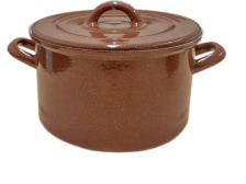 Hrnec+poklice 14cm/1,2l hnědý Beryl, smalt