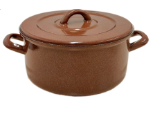 Rendlík+poklice 16cm/1,4l hnědý Beryl, smalt