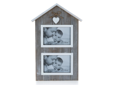 Fotorámeček Domek Heart/2x fotografie, dřevo
