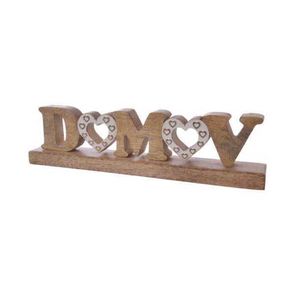 Nápis Domov 39x10cm, mangovník Nápis Domov 39x10cm, mangovník - Domácnost a úklid bytové dekorace, textilní doplňky