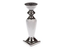 Svícen 39x9cm bílo/stříbrný, porcelán
