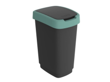 Koš na odpadky 25l Twist výklopný černo/krém.zelený
