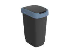 Koš na odpadky 25l Twist výklopný černo/modrý