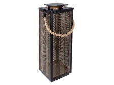 Lucerna 67cm černá, kov/juta