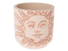 Obal na květináč Slunce 11cm sv.oranžový, beton