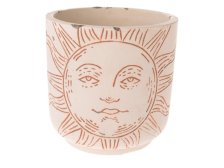 Obal na květináč Slunce 14cm sv.oranžový, beton