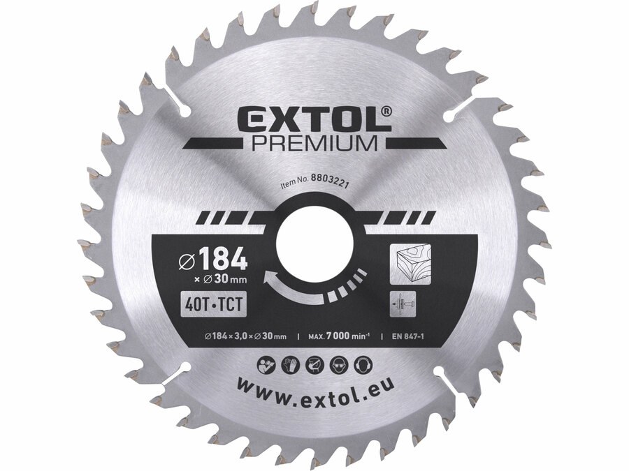 Kotouč pilový 184x3x30mm/40Z SK Extol Premium Kotouč pilový 184x3x30mm/40Z SK Extol Premium - Kotouče řezné