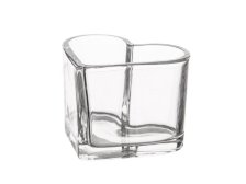 Svícen Srdce 8x6,5cm sklo