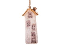 Zvonek Domek 12,6cm závěsný, keramika 56283