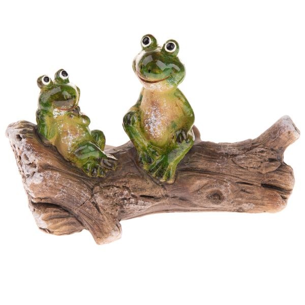 Žáby na kmeni 17cm, keramika