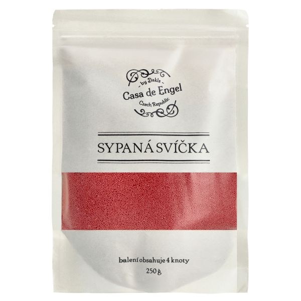 Vosk červený 250g+4 knoty na syp.svíčky 
