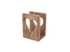 Stojánek na ubrousky 12cm Srdce, mangovník