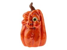 Dýně s tváří 16cm oranžová, keramika