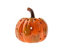 Svícen Dýně 14cm oranžová, keramika