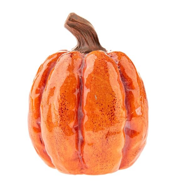 Dýně 7,7cm oranžová, keramika - Domácnost a úklid Podzim + Halloween
