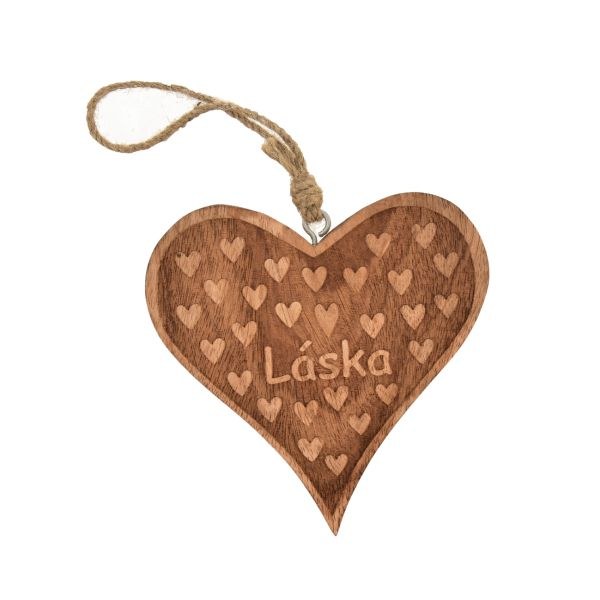 Srdce "Láska" 15cm závěs, mangovník Srdce "Láska" 15cm závěs, mangovník - Domácnost a úklid bytové dekorace, textilní doplňky