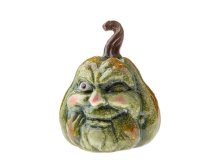 Dýně s tváří 16cm zelená, keramika