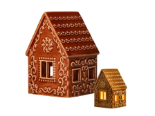 Domeček LED 5,5x8,5cm tmavý, porcelán