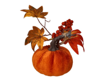 Dýně 11cm oranžová s větvičkou